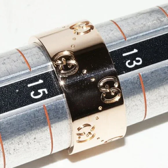 Gucci Rings 18K Pink Gold Iconic Ring Width 9 mm - Picture 2 of 5